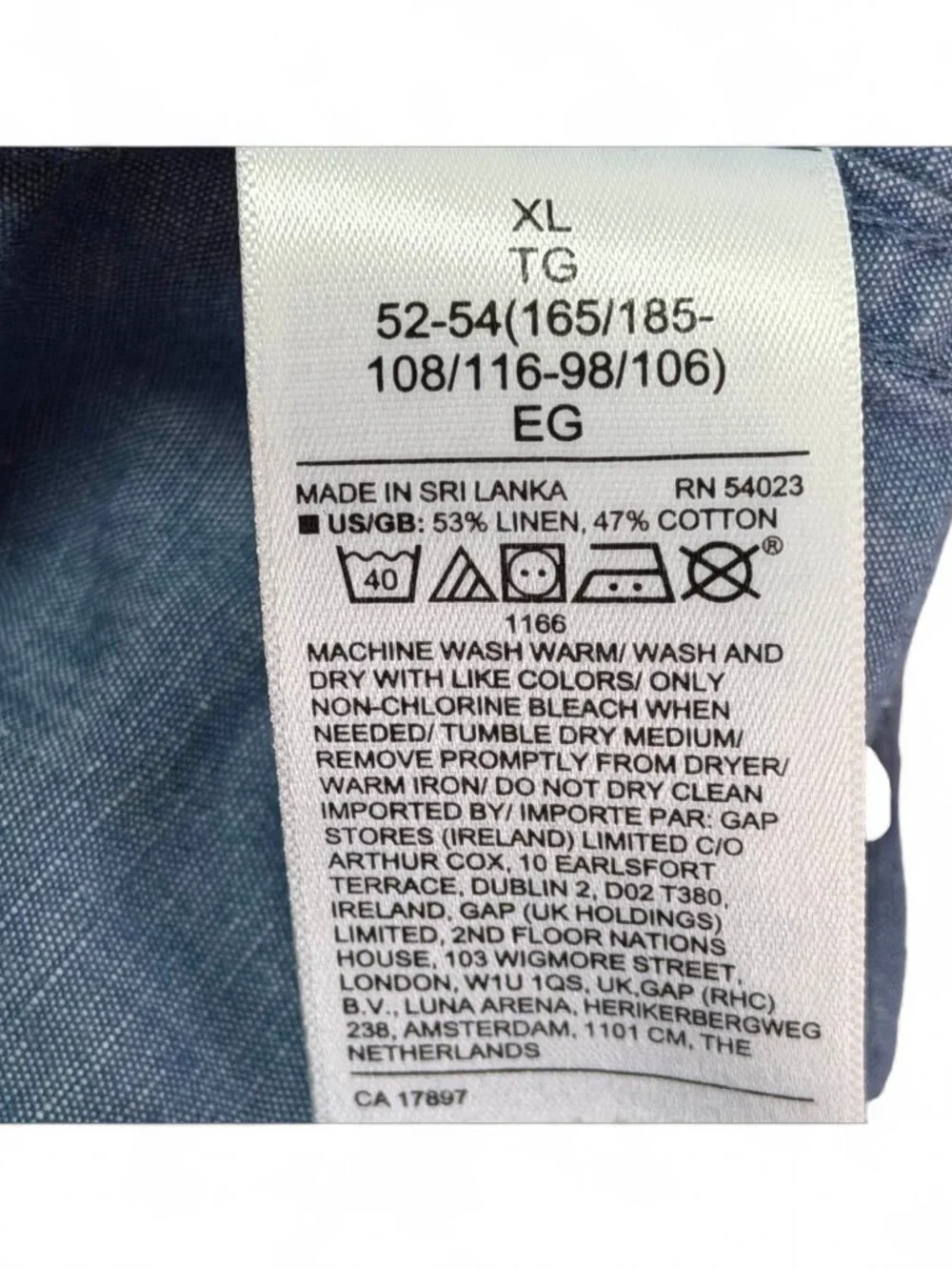 Banana Republic Linen Cotton Shirt XL Blue